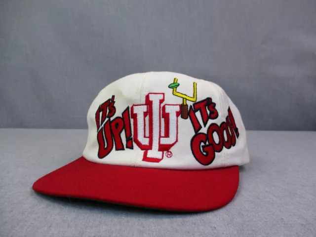 Vintage Indiana Hoosiers Hat Cap Snapback White NCAA Block Letters Football Mens