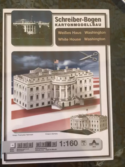 KARTONMODELLBAU Weißes Haus Washington SCHREIBER-BOGEN 613 SPUR N