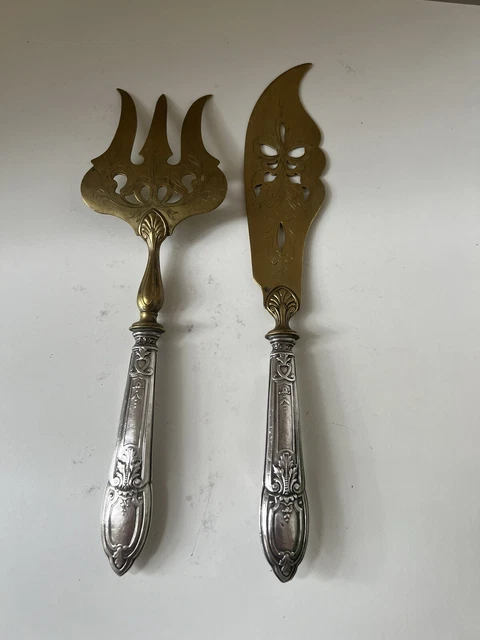 6 couverts à poisson argent massif Minerve sterling silver 695gr XIXème