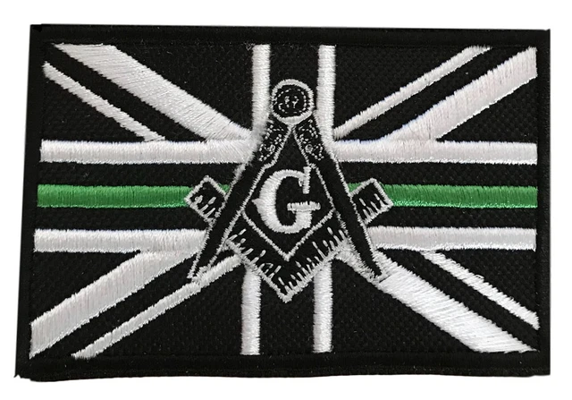 50 X 40 Mm Masonic Square And Compass Masonic Iron-on Patch 0849 A