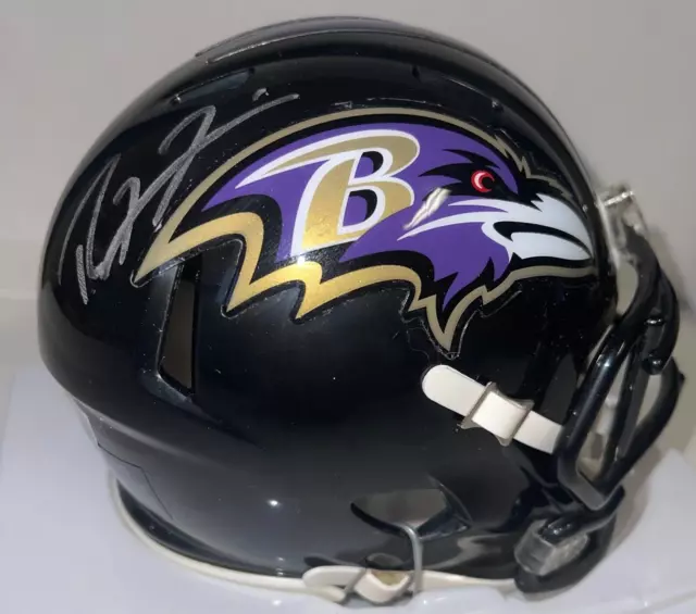 TERRELL SUGGS Baltimore Ravens Signed FLASH speed mini helmet Beckett COA 1