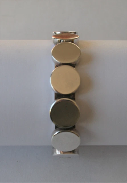 Bracelet Manchette Vintage Gil D'Ageno Paris 1970 - Métal Doré, Fermoir Glissière, Rare