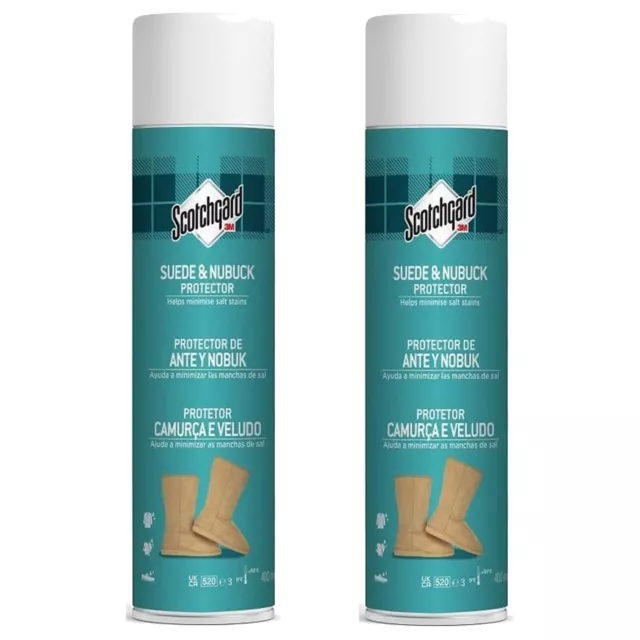 2 x Scotchgard Suede & Nubuck Shoe Protector & Water Stain Repellent 400ml