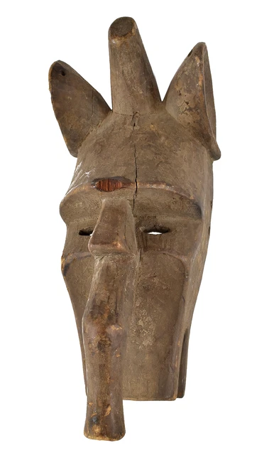Chokwe Mask With Handle Wood Congo African Art