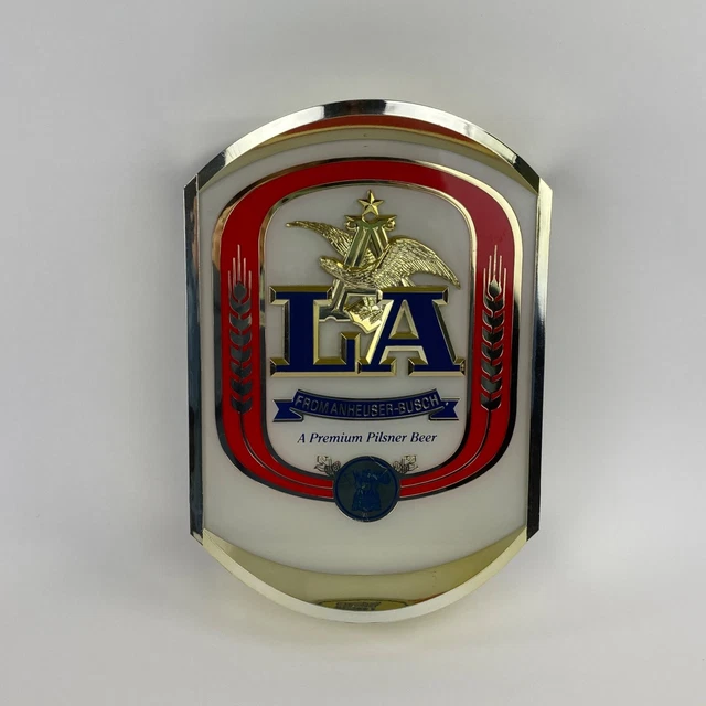 VINTAGE LA ANHEUSER Busch Pilsner Beer Advertising Sign Plastic 1984 No