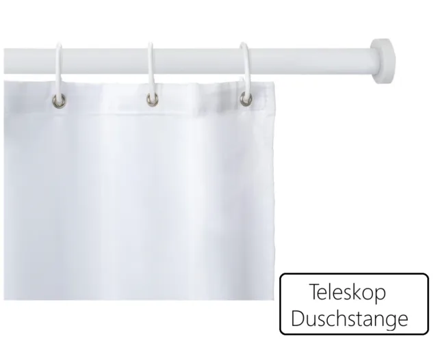 Wenko Teleskop Duschstange Luz Ausziehbar Zum Klemmen Ohne Bohren 110-185 cm Wei