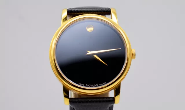 Vintage Movado Men's  Museum ,Black Dial Watch, 40mm