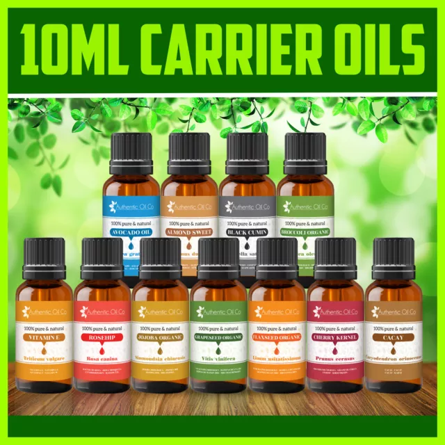10ml Carrier Base Oil Aromatherapy Massage Pure Castor Grapeseed Rosehip