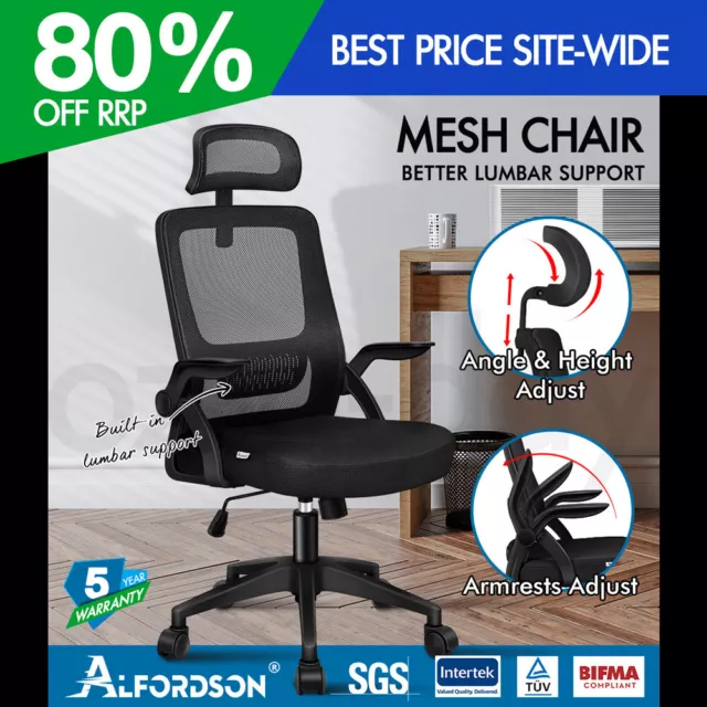 ALFORDSON Mesh Office Chair Executive Fabric Seat Tilt Gaming Racing Computer