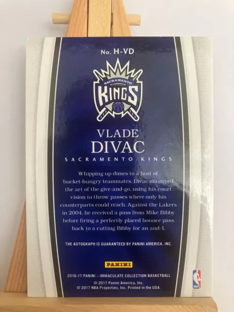 Vlade Divac Nba 2016-17 Immaculate Historical Signification Auto (Kings,Lakers) 2