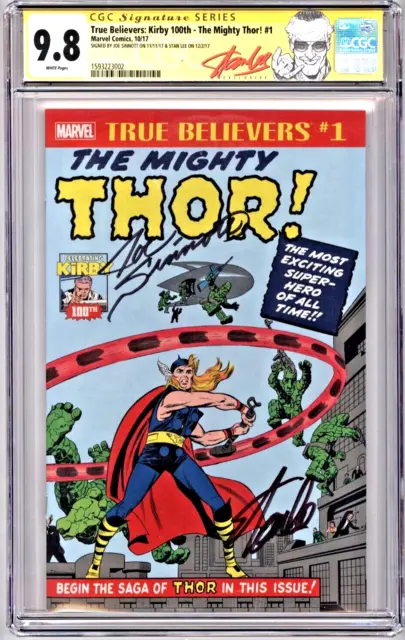 Rare True Believers The Mighty Thor #1 Cgc Ss Signed By Stan Lee Joe Sinnott