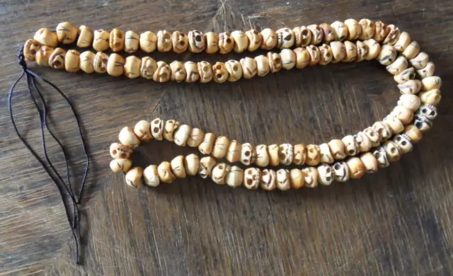 Yakknochen Mala Gebetskette Totenkopf Tibet ca. 49 cm lang