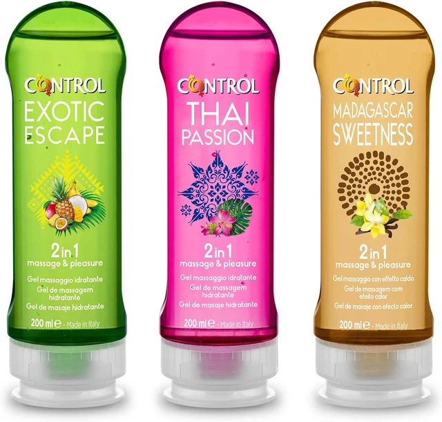 Control Mix Cofanetto 3 Gel 2In1 Lubrificanti per Massaggi - 100% Made in Italy