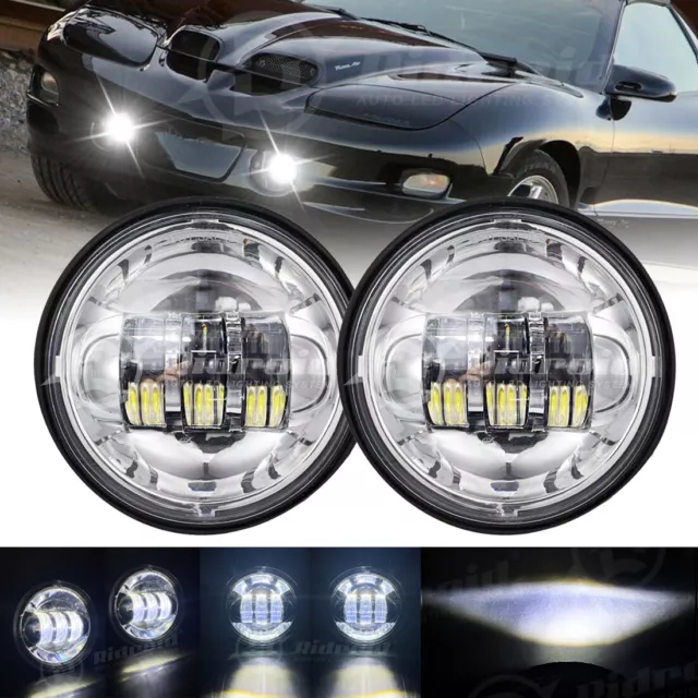 Chrome 4.5" LED Fog Lights Passing Lamp For Pontiac Firebird Trans Am 1993-02