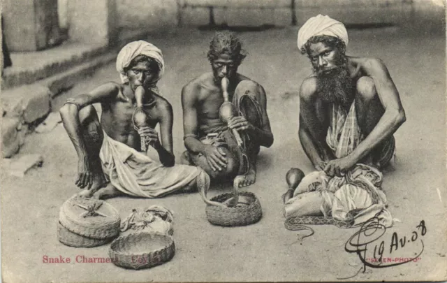 PC CPA CEYLON - SRI LANKA, SNAKE CHARMERS, VINTAGE POSTCARD (b14769)