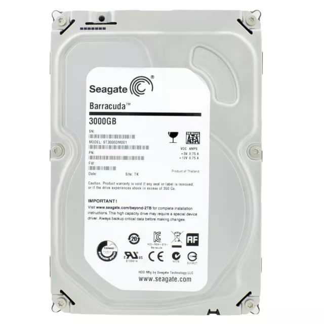 Disco Duro Seagate 3TB ST3000DM001 64MB 7200RPM SATA III 3,5" Pulgadas