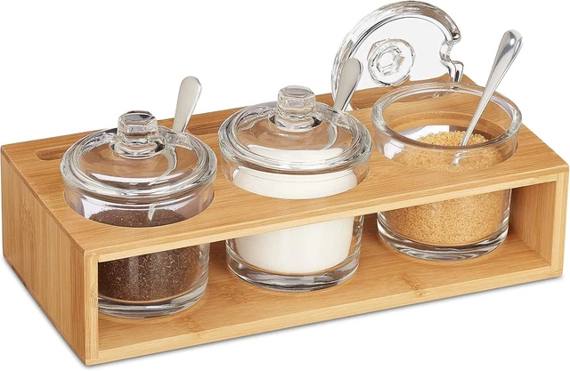 Set De 5 Pots à épices En Céramique Bombés – Vietri Déco Austria – Hauteur 8 Cm – Neuf