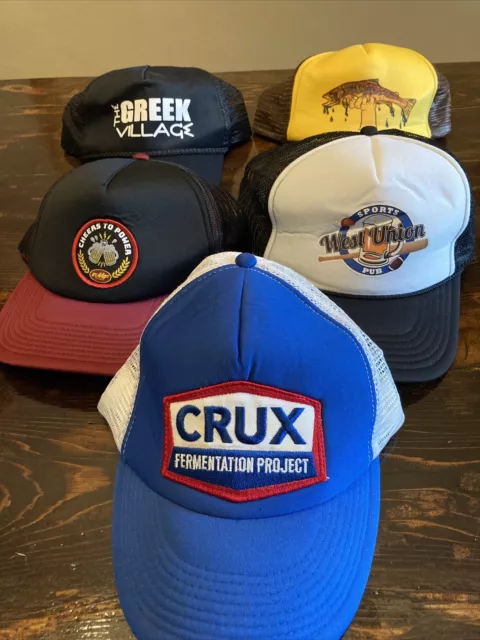 Lot of 5 Advertising CRUX FMF Misc Mesh Trucker SnapBack Hats Caps Patches