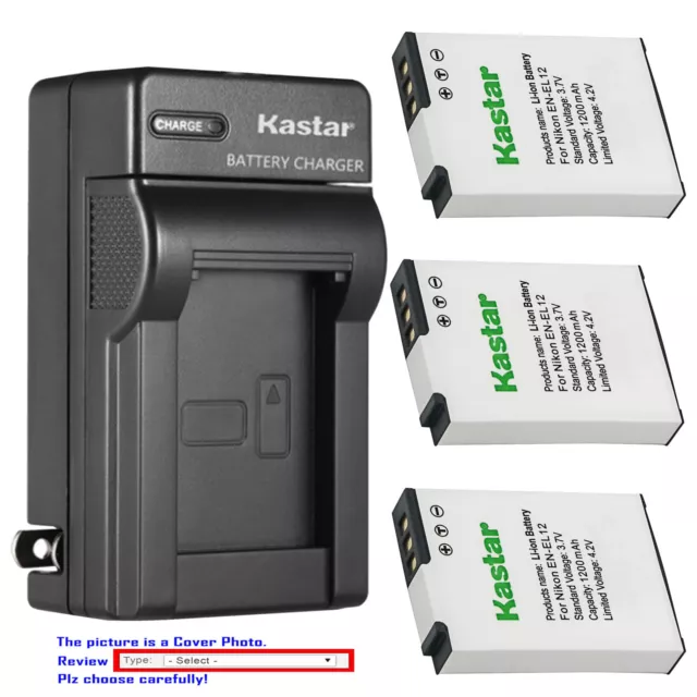 Kastar Battery Wall Charger for Nikon EN-EL12 MH-65 & Nikon Coolpix S9100 Camera
