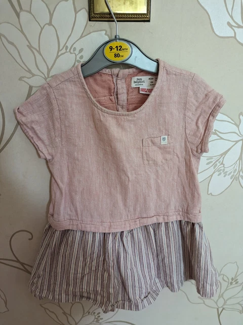 Zara Baby Girl Pink Cotton Dress. Age 12-18 Months