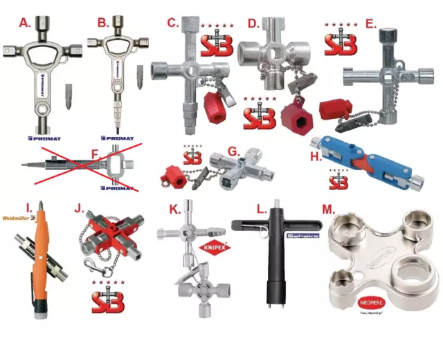 Schaltschrankschlüssel Hausmeisterschlüssel Bautenschlüssel Universalschlüssel