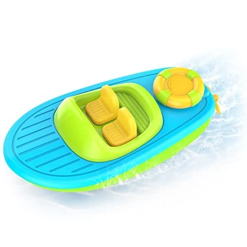 KINDIARY Bath Toy Floating Wind-up Boat Water Table Pool Bath Time Bathtub Tu...