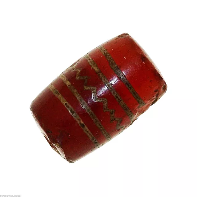 (0384) Buddhist Chung gZi Stone  Bead, China Tibet  涌越秀石珠