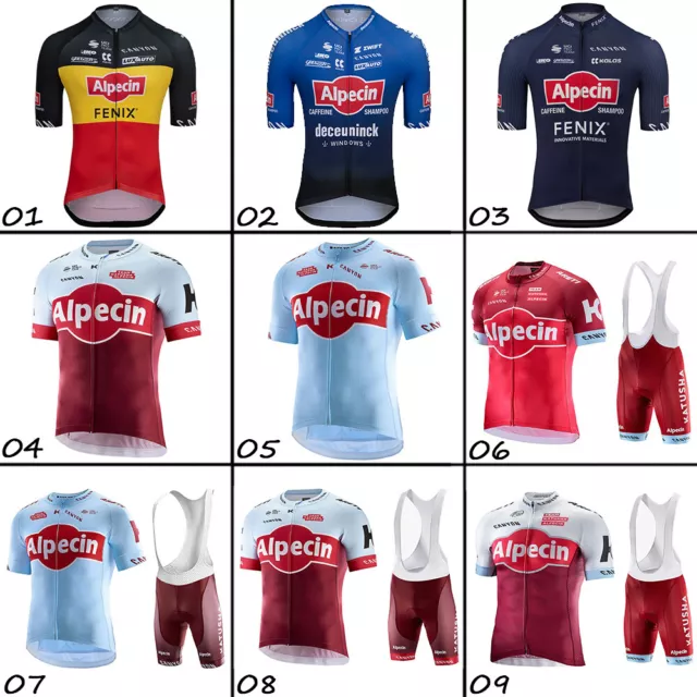 Herren Team Radtrikot Set Kurzarm gepolsterte Shorts Alpecin Sommer Biking