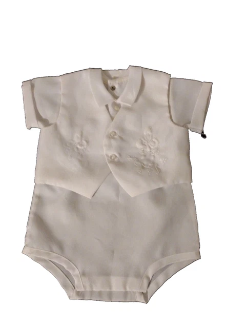 Vintage Boys Infant 2 Piece Baptism Suit 1960's Doll Infant Baby Display