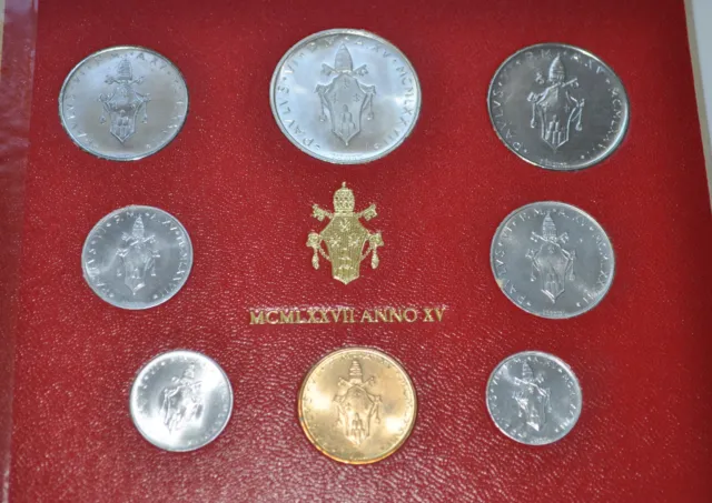 1977 Vatican City Paul VI (XV Year) Coin Set - Unc