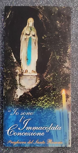 Santino Madonna Immacolata  Di Lourdes Con Preghiera Rosario