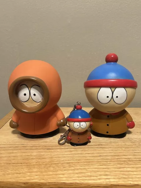 Vintage 1998 South Park Lot Of 3 Fun4All Vinyl Kenny And Stan And Stan Keychain