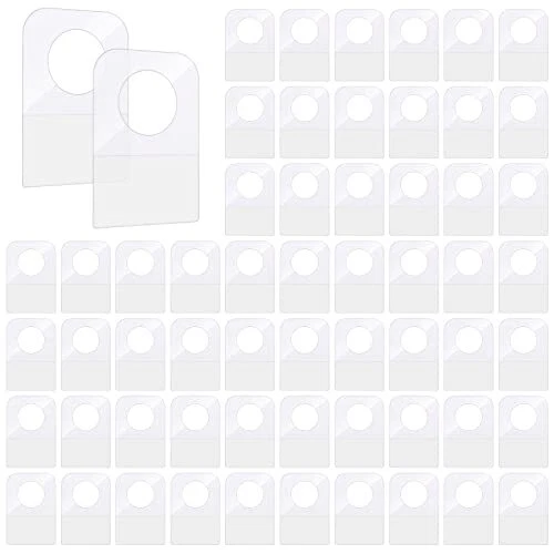 300 PCS Clear Self Adhesive Folding Hang Tabs Plastic Round Slot Hole Sticky...