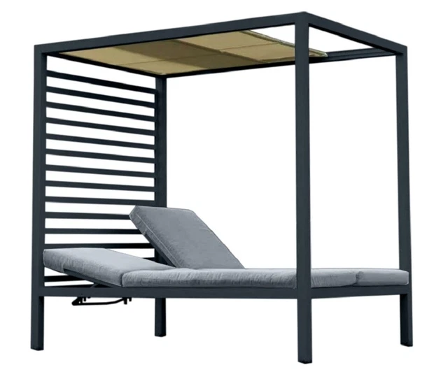 Liegepavillon Gartenpavillon Gartenzelt Aluminium Pavillon BACCARO weiß Pergola