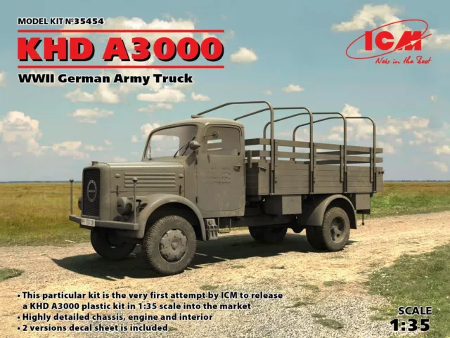 Khd A3000 ,WWII German Truck 1:3 5 Kunststoff Modell Kit 35454 Icm