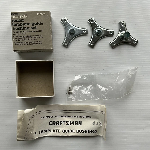 🎯 NEW OLD STOCK Sears craftsman router template guide bushing set 925082 £16.97 PicClick UK