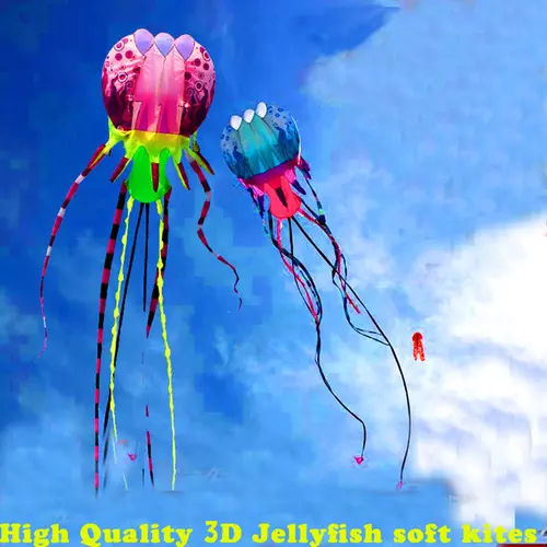 3d kite jellyfish soft kite nylon ripstop with handle line outdoor toy 2021 2