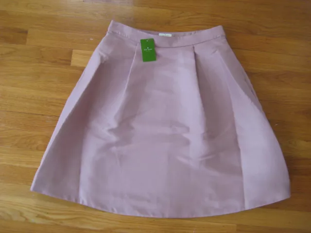 NEW Kate Spade New York PLEATED A LINE SKIRT ny pink 8 full lined rose $298 NWT