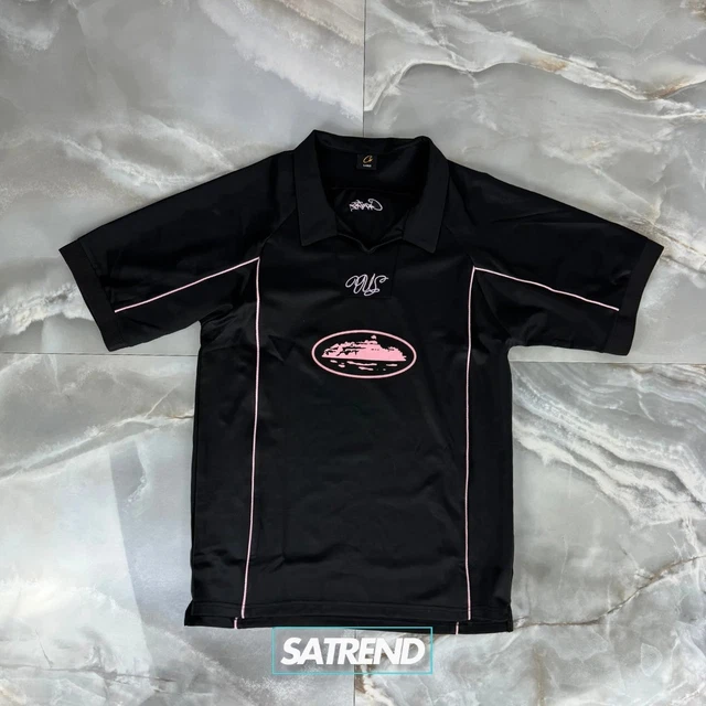 BRAND NEW - Corteiz Talismo Football Jersey Black/Pink - SIZE 