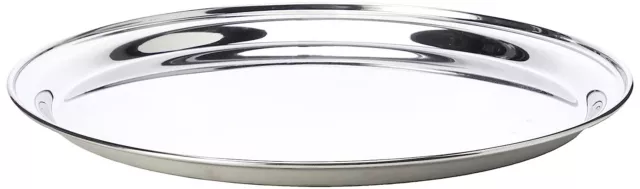 Genware NEV-52039 Tray, Stainless Steel, 12' Round, 300 mm Dining Serving Tray