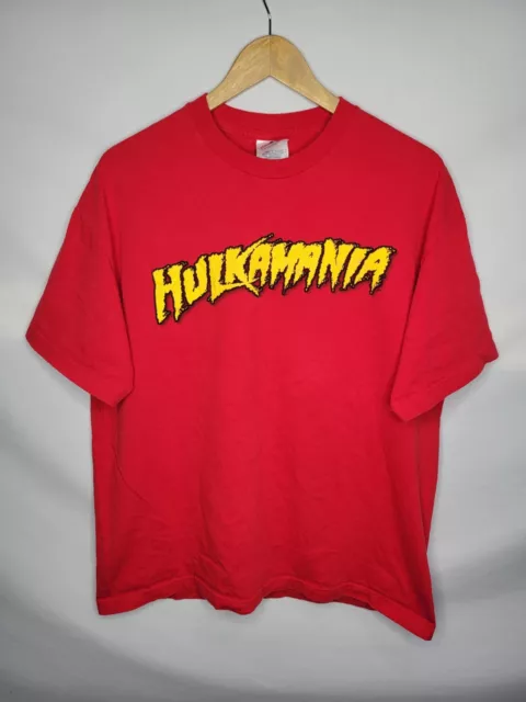 Vintage WWE Hulk Hogan Hulkamania Tshirt Size XL Men's Red 2000 Wrestling WWF