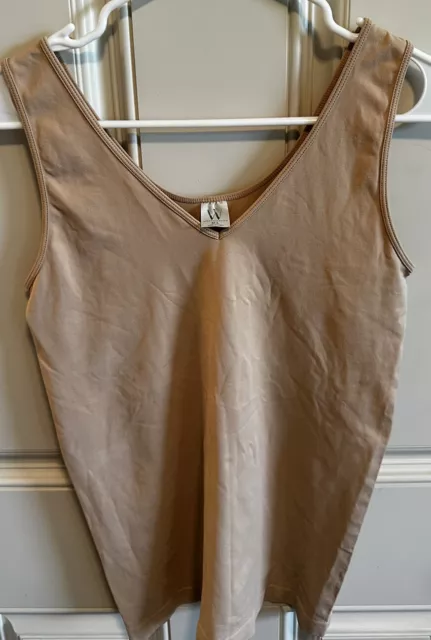 Worthington Tank Top Women’s M - L Beige Tan V Neck Sleeveless Stretch Layering