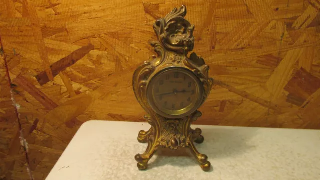 Antique Art Nouveau New Haven Cast Metal Clock