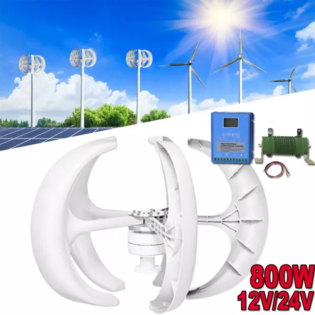 800W 12V/24V DIY Wind Turbine Generator Kit Windmill MPPT Charger Controller UK