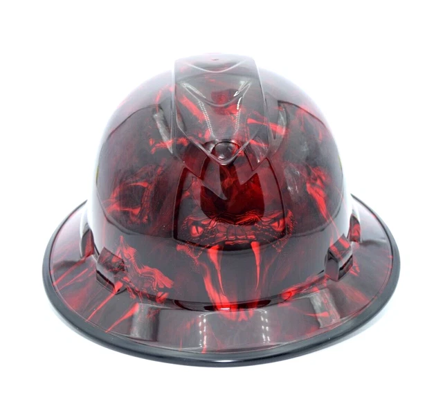 Wide Brim Hard Hat Hydro Dipped in Candy Apple Red Venom w/Brim Guard