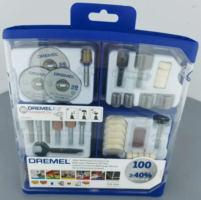 (Pa2) Dremel - SpeedClic - 100pc Multipurpose Accessory Set - 723-100 - Sealed