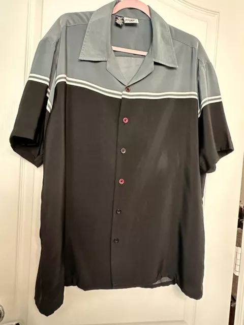 Nice!!  Kennington Ltd. Mens XL Black/Grey Button Up Shirt