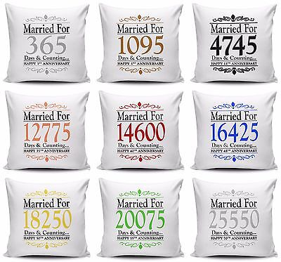 Married For...Days & Counting... (1st - 70th) Cushion Cover