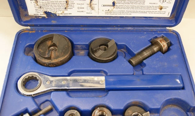 Current Tools 157 PM 1/2” to 3” Ratchet Knockout Set (missing parts READ) L-4698