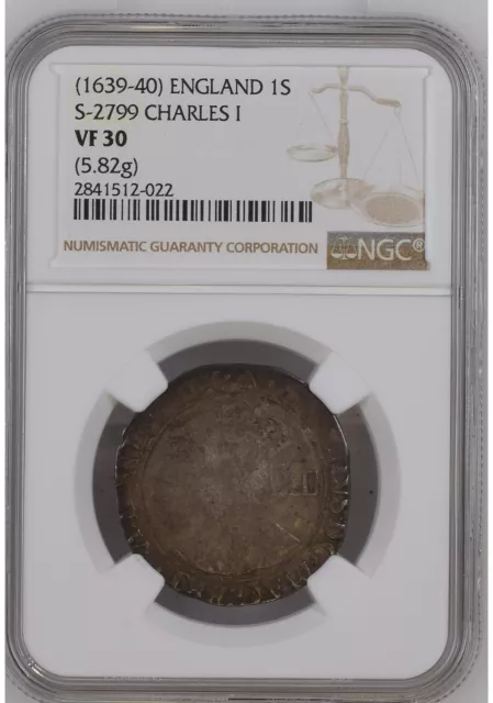 1639 - 1640 Great Britain Shilling Charles I NGC VF30 S-2799